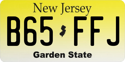 NJ license plate B65FFJ
