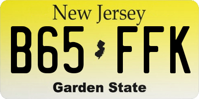 NJ license plate B65FFK