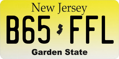 NJ license plate B65FFL