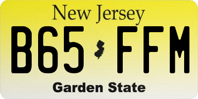 NJ license plate B65FFM