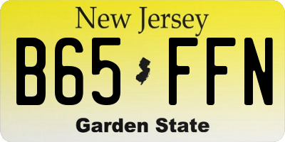 NJ license plate B65FFN