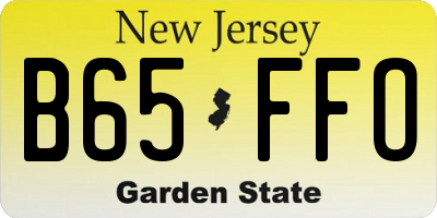 NJ license plate B65FFO