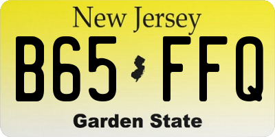 NJ license plate B65FFQ