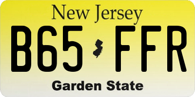 NJ license plate B65FFR