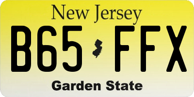 NJ license plate B65FFX