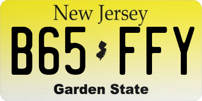 NJ license plate B65FFY