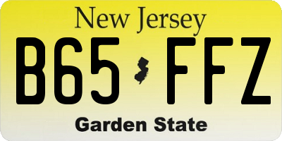 NJ license plate B65FFZ