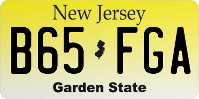 NJ license plate B65FGA