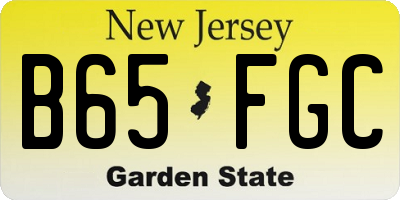 NJ license plate B65FGC