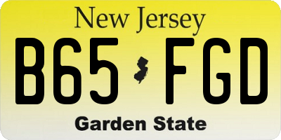 NJ license plate B65FGD