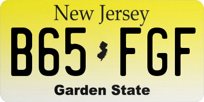NJ license plate B65FGF