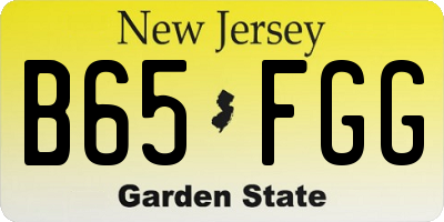 NJ license plate B65FGG