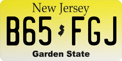NJ license plate B65FGJ