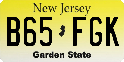 NJ license plate B65FGK