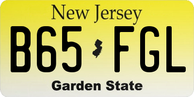 NJ license plate B65FGL