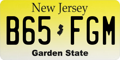 NJ license plate B65FGM
