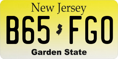 NJ license plate B65FGO
