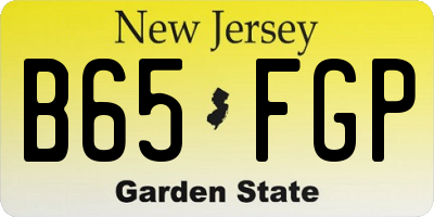 NJ license plate B65FGP