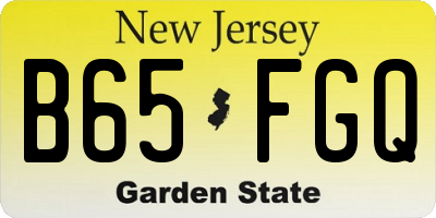 NJ license plate B65FGQ