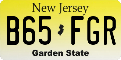 NJ license plate B65FGR