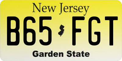 NJ license plate B65FGT