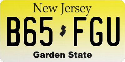 NJ license plate B65FGU