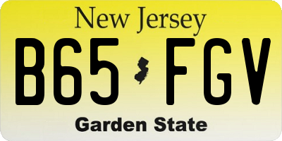 NJ license plate B65FGV