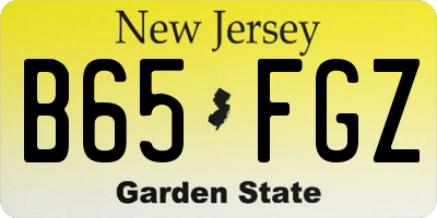NJ license plate B65FGZ