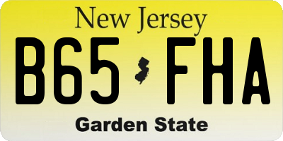 NJ license plate B65FHA