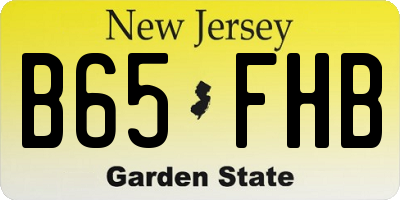 NJ license plate B65FHB