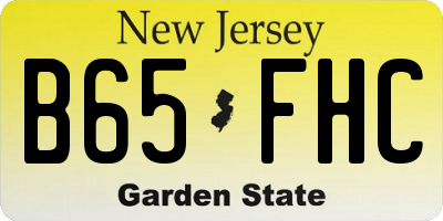 NJ license plate B65FHC