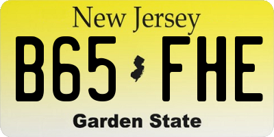 NJ license plate B65FHE