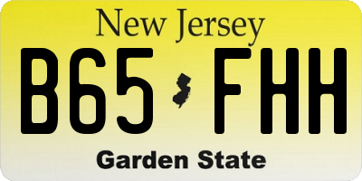 NJ license plate B65FHH
