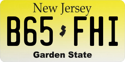 NJ license plate B65FHI
