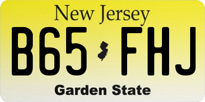 NJ license plate B65FHJ