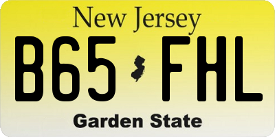 NJ license plate B65FHL