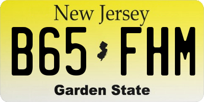 NJ license plate B65FHM