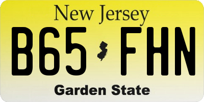 NJ license plate B65FHN