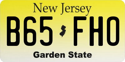 NJ license plate B65FHO