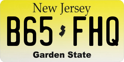 NJ license plate B65FHQ