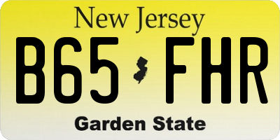 NJ license plate B65FHR
