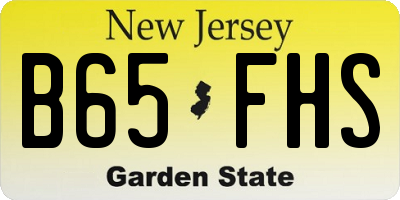 NJ license plate B65FHS