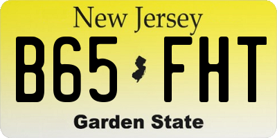 NJ license plate B65FHT