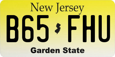 NJ license plate B65FHU