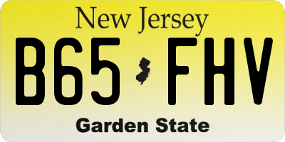 NJ license plate B65FHV