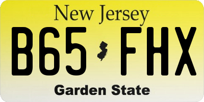 NJ license plate B65FHX