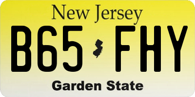 NJ license plate B65FHY