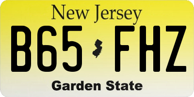 NJ license plate B65FHZ