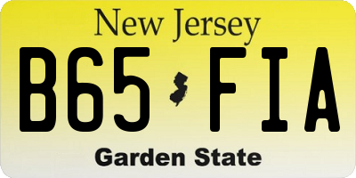 NJ license plate B65FIA