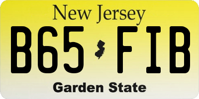 NJ license plate B65FIB
